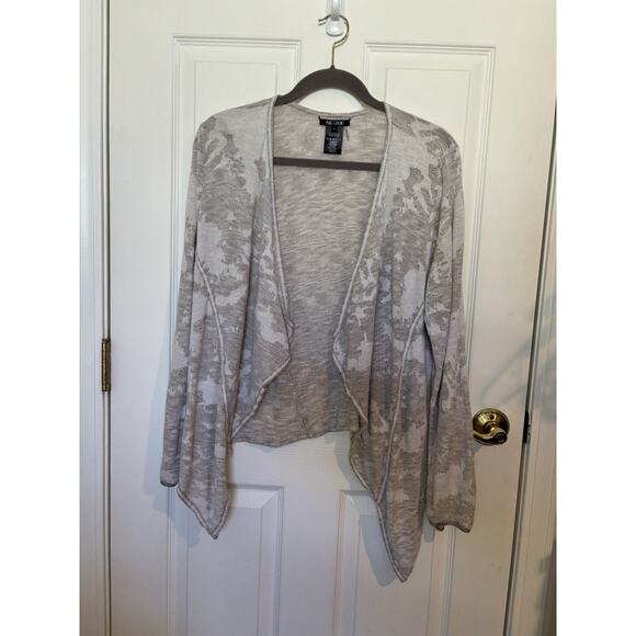 NIC+ZOE Sweaters - Nic + Zoe Open Front Drape Cardigan Size XL Boho Gauzy Asymmetrical Granola Girl